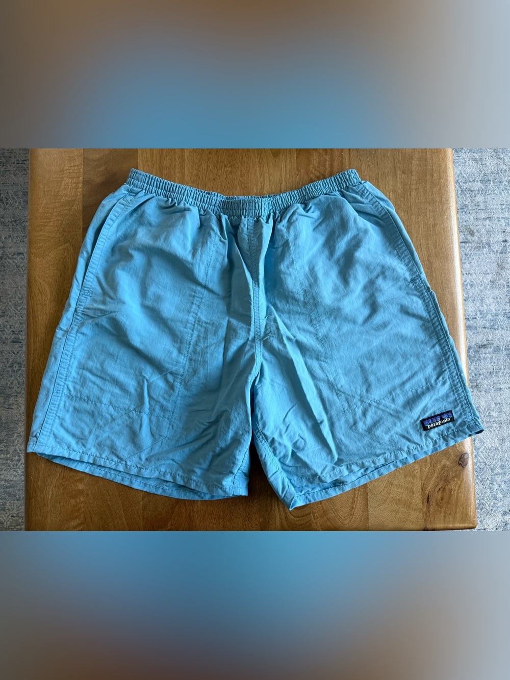 Patagonia Light Blue Athletic Drawstring Shorts